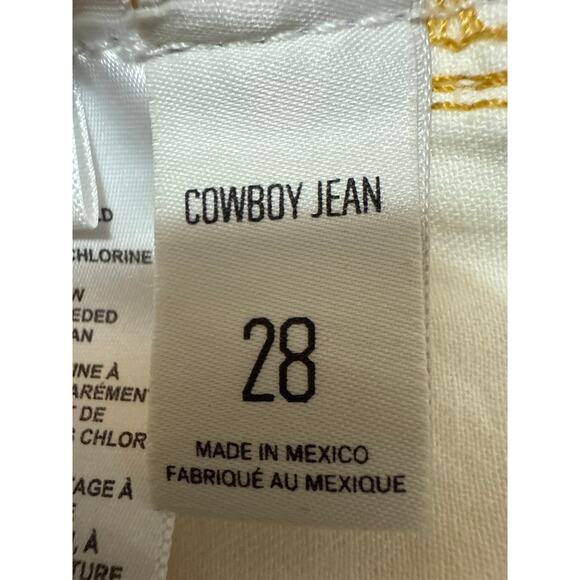 Urban Outfitters BDG White Distressed High Waist Flared Cowboy Denim Jeans Sz 28 - Picture 5 of 6